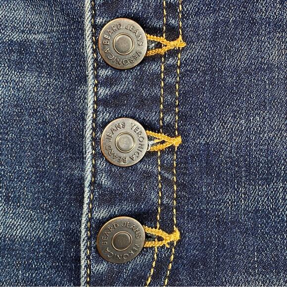 Veronica Beard Carolyn 10" Baby Boot Womens Size 26" Blue Tidal Tuxedo Waistband - Picture 6 of 16